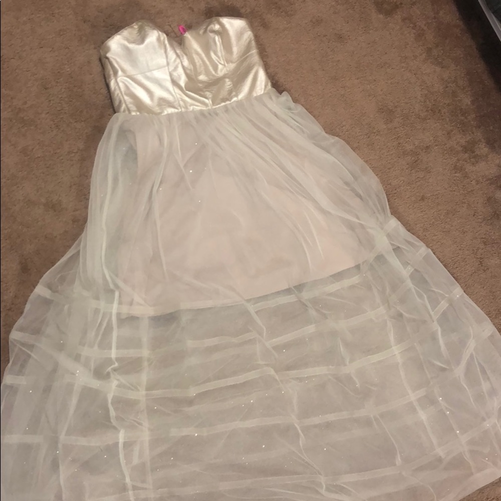Betsey Johnston strapless champagne dress